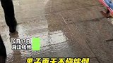 浙江杭州：男子雨天不慎摔倒，倒地瞬间依然护着电脑主机