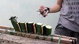 金刚狼爪的威力有多大？老外亲自测试，看完这个西瓜的下场就知道