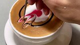 假如你咖啡拉花做不好，那就试试这个雕花…咖啡