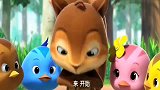萌鸡小队：啄木鸟与松鼠比赛，啄木鸟啄出裂缝了，松鼠耍赖