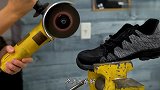 号称“坚不可摧”的运动鞋，小哥不信邪，锤子电锯齐上阵后服了！