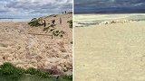 澳大利亚一海滩被棕色泡沫覆盖 居民称似恐怖电影