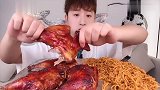 农村帅小伙直播吃小鸡腿,看着就过瘾,向往的生活
