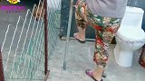 房顶东西马上要砸到小孩，旁边金毛一个机智的做法，救了孩子一命