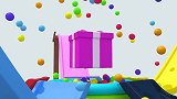 迷你特工队学颜色：粉色的盒子里藏着粉色的露西来掉海洋球里了