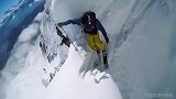 极限挑战-GoPro视角感受高山滑雪速降 皑皑白雪暗藏凶险