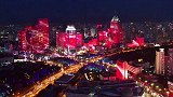 乌鲁木齐上演“灯光秀” 城市流光溢彩献礼新中国成立70周年