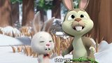 萌鸡小队：白兔子和灰兔子一起喝山泉水