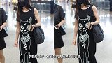 李若彤够自信，穿背心裙就走机场，手臂“肌肉”太抢镜