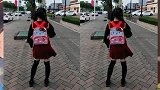 丝袜小姐姐街边尬舞，可爱的双马尾！