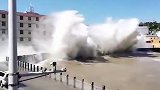 直击台风利奇马：浙江海岸掀10米高巨浪 高楼墙砖被吹落