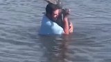 外国人真会玩，在水中徒手抱鳄鱼，还真是不怕死