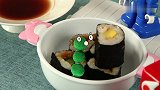 鲁鲁今日甜点：寿司2个、糖果豆一杯，鲁鲁妈妈对他真好！