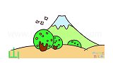 自然简笔画大全，画日本富士山简笔画