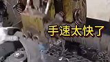 冲床垫片过程，手速真快