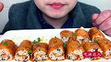 吃自制辣片海苔寿司卷，听不一样的咀嚼音！