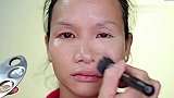 农村女子素颜被嫌丑，妆后变气质女神，跟换了个人那样