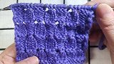 小方块镂空花编织教程，花型立体，适合编织各种中性款式的毛衣。