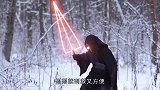 小伙做出星战光剑，亮度可达7200流明，一下把手机切两半