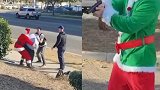 机智的小装装！美国警察扮圣诞老人和精灵逮捕偷车贼