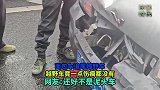 面包车追尾越野车，越野车竟一点伤痕都没有
