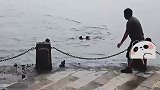 海军休假战士勇救落水男孩，见男孩意识清醒便悄然离开