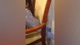 卡在凳子里，小女孩怎么做到的，可怜出不来了！