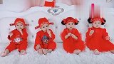 四个小宝贝太可爱了，这是多大的福气啊，这真是四胞胎吗