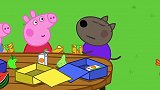 小猪佩奇：期待已久的野餐时间到，鸭子太幸运了，吃面包吃到打嗝