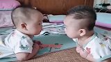 双胞胎兄妹情深，一起长大一起玩耍！