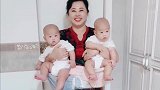 妈妈一胎生了三胞胎儿子，奶奶一天到晚就是这样看孩子的