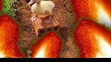 小鸭子嘎嘎遭遇火山泥石流，幸好有猴宝宝欧比仗义相救