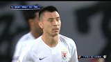 鲁能任意球高空轰炸 郑铮迎球怒射擦柱而出