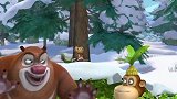 熊出没之雪岭熊风：熊大想扮雪怪下强哥，反被强哥吓得拼命求饶