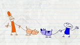创意铅笔动画：遛狗主人之间的相遇