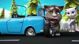 搞笑动画：汤姆再次囧途，上演了人追车的搞笑一幕！