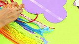 手工DIY彩虹，用泡沫片剪下云朵做成彩虹装饰墙面