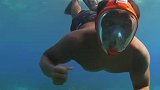 这个超酷的浮潜面罩鼻子和嘴巴可以共同呼吸，还不会产生雾气，专为舒适潜水而生潜水