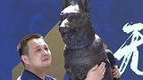 汶川地震搜救犬沈虎遗像落成 昔日训导员抱雕像泣不成声