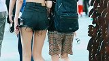 锁住盛世美颜中外美女，穿搭热裤哪位更迷人！
