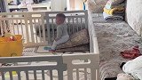 专注看电视的小朋友，一动不动真听话