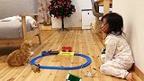 猫咪为了让女儿开心，自己搭建爱心隧道？？？？