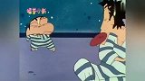 蜡笔小新：广志和小新两人配合要逃狱，洞挖好了要吃饱了再逃出去