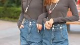 偶遇“腿长2米”的双胞胎小姐姐，这么冷的杭州女孩都是“超人”