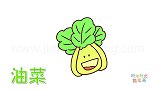 蔬菜简笔画大全，画卡通油菜简笔画