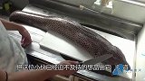 小伙解剖巨型“花海鳗”，分离皮肉和鱼骨，鱼肉放油锅一炸，美味