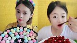 小姐姐直播吃脆脆小糖果、果酱蛋糕，一口超过瘾，是我向往的生活