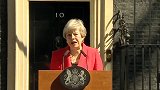 英国首相特雷莎·梅宣布辞职日期 演讲最后哽咽离开现场