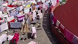 在南方才能看到的场景，梅雨天气后的晴天学生们集体晒被子