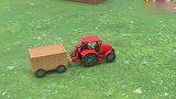 彩色拖拉机撞击彩色果树，更换彩色新颖轮胎真有意思
